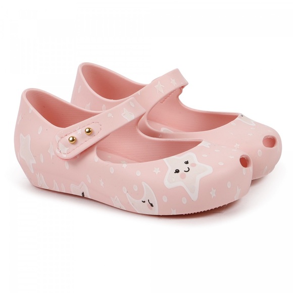 NWT MINI MELISSA Pink Sweet Dreams Ultragirl Mary Jane Flats Glow in the Dark - Picture 1 of 6